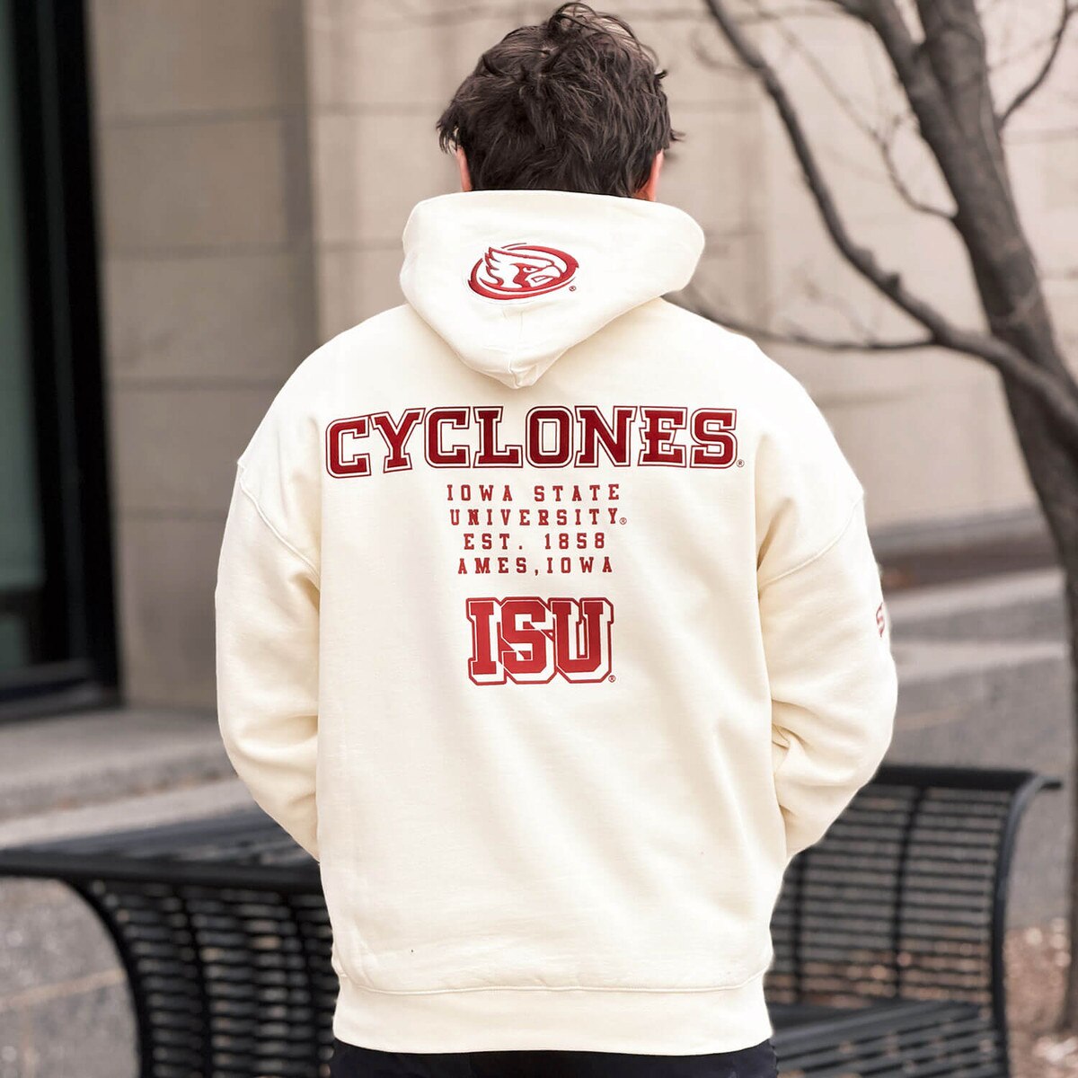 Pro Standard Iowa State Crest Cream Hoodie